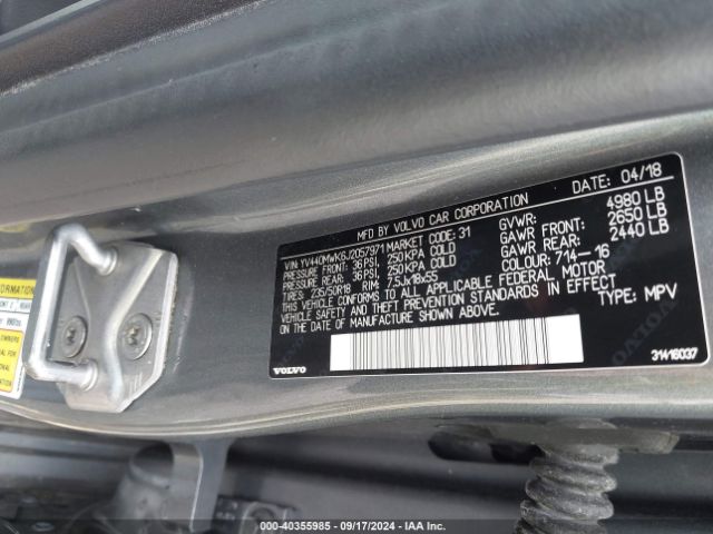 YV440MWK6J2057971 Volvo V60 Cross Country T5