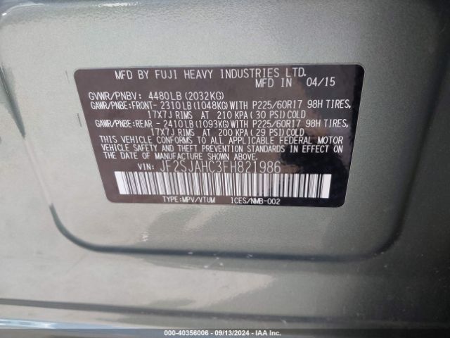 JF2SJAHC3FH821986 Subaru Forester 2.5i Limited