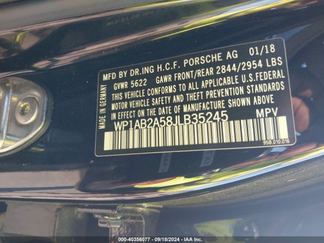 WP1AB2A58JLB35245 Porsche MACAN S