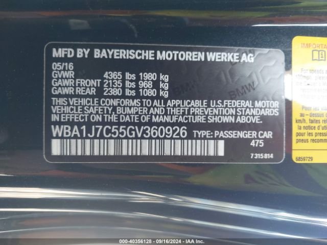 WBA1J7C55GV360926 BMW M235I