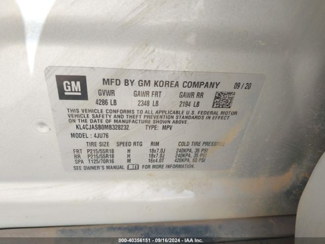 KL4CJASB0MB328232 Buick Encore Fwd Preferred