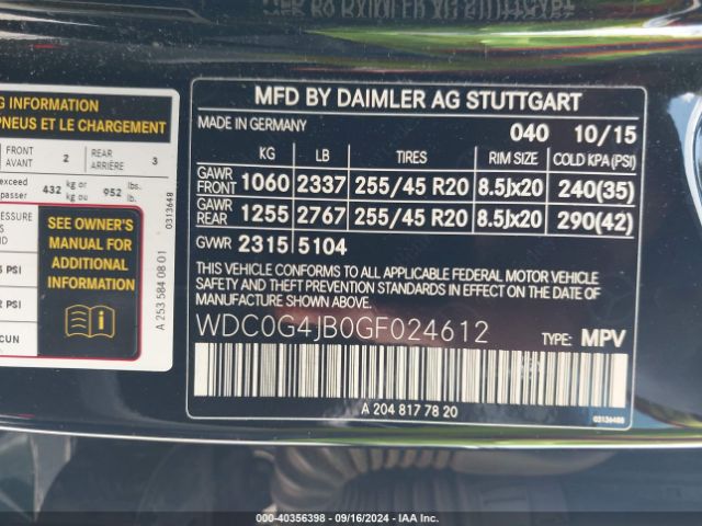 WDC0G4JB0GF024612 Mercedes-Benz GLC 300