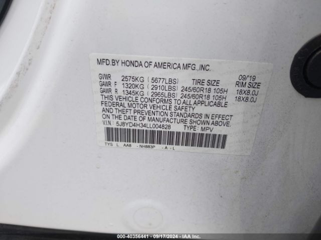 5J8YD4H34LL004828 Acura Mdx Standard