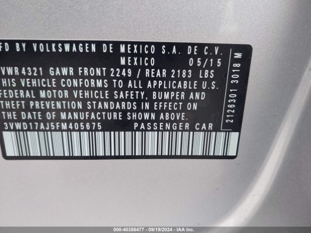 3VWD17AJ5FM405675 Volkswagen Jetta 1.8t Se