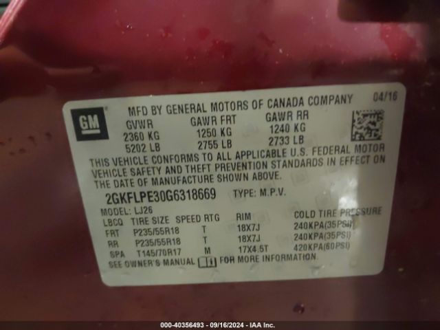 2GKFLPE30G6318669 GMC Terrain Slt