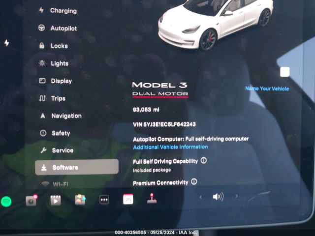5YJ3E1EC5LF642243 Tesla Model 3 Performance Dual Motor All-wheel Drive