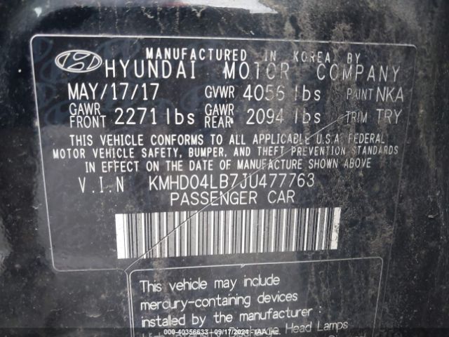 KMHD04LB7JU477763 Hyundai Elantra Sport