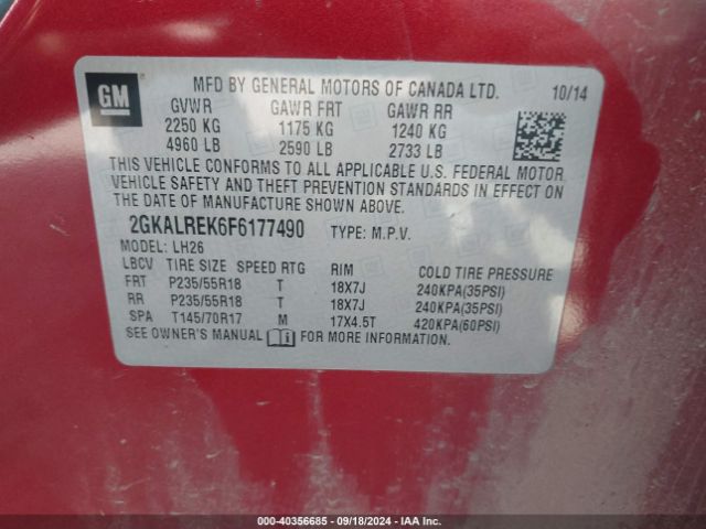2GKALREK6F6177490 GMC Terrain Sle-2