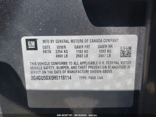 2G4GU5GX0H9118114 Buick Regal Turbo Gs
