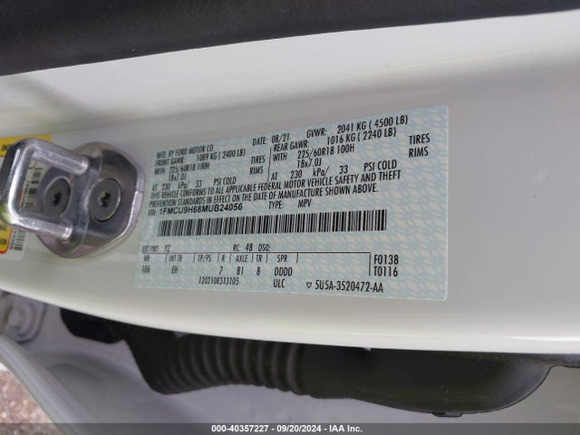 Ford ESCAPE SEL 2021 1FMCU9H68MUB24056 Image 9