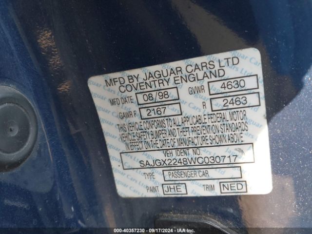 1998 JAGUAR XK8 SAJGX2248WC030717 Photo 8