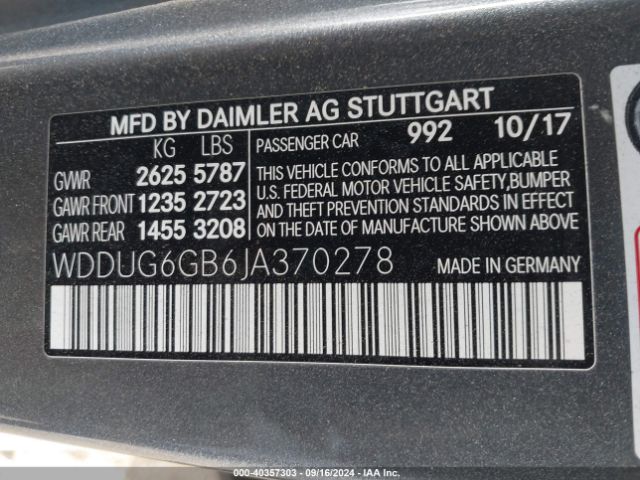 WDDUG6GB6JA370278 Mercedes-Benz S 450 4matic