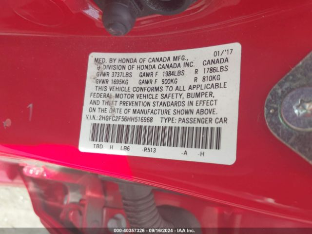 2HGFC2F56HH516968 Honda Civic Lx