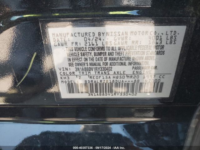 3N1AB8DV1RY330402 Nissan Sentra Sr Xtronic Cvt