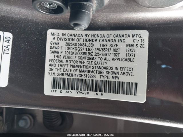 2HKRM3H47GH519886 Honda CR-V SE