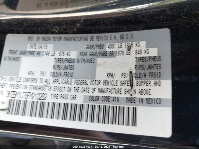 3MZBM1U78FM210262 Mazda Mazda3 I Sport