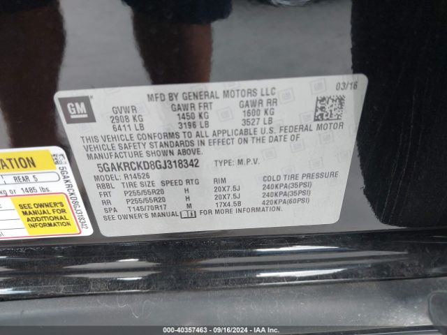 5GAKRCKD8GJ318342 Buick Enclave Premium