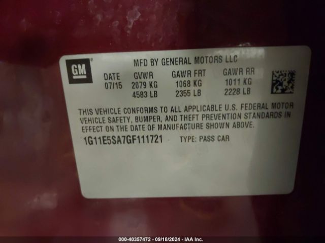 1G11E5SA7GF111721 Chevrolet Malibu Limited Ltz