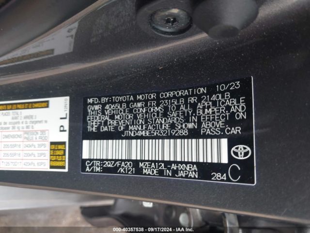 2024 TOYOTA COROLLA JTND4MBE5R3219288 Photo 8