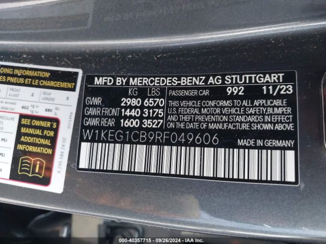 2024 MERCEDES-BENZ EQE 350 W1KEG1CB9RF049606 Photo 8