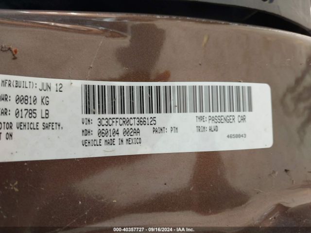 2012 FIAT 500 3C3CFFCR0CT366125 Photo 8