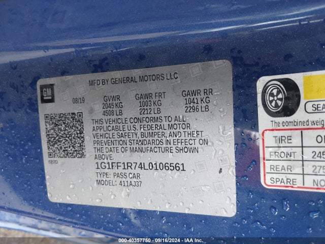 1G1FF1R74L0106561 Chevrolet Camaro Rwd  1ss