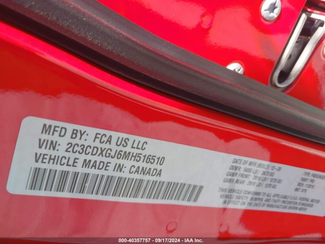 2C3CDXGJ6MH516510 Dodge Charger Scat Pack Widebody Rwd