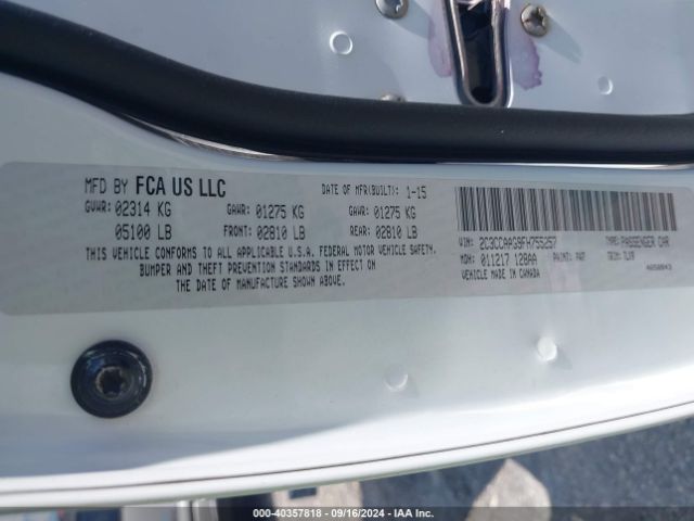 2C3CCAAG9FH755257 Chrysler 300 Limited