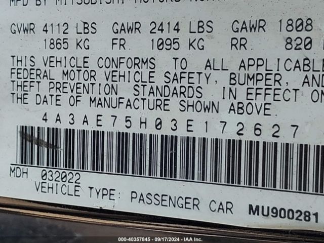 2003 MITSUBISHI ECLIPSE SPYDER 4A3AE75H03E172627 Photo 8