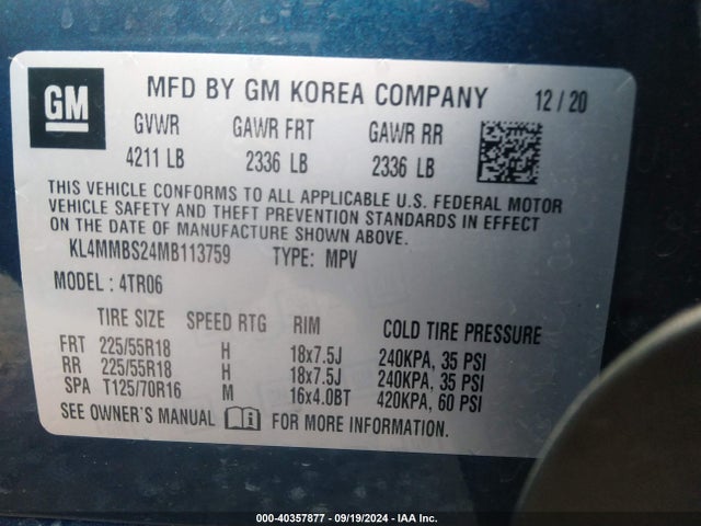 KL4MMBS24MB113759 Buick Encore Gx Fwd Preferred