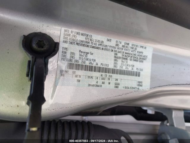 1FADP3F29GL265697 Ford FOCUS SE