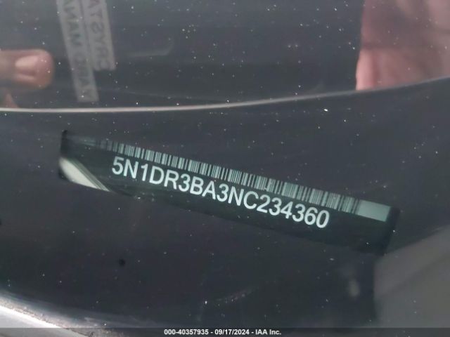 5N1DR3BA3NC234360 Nissan Pathfinder Sv 2wd