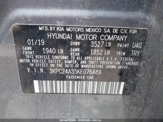 3KPC24A35KE076489 Hyundai ACCENT SE