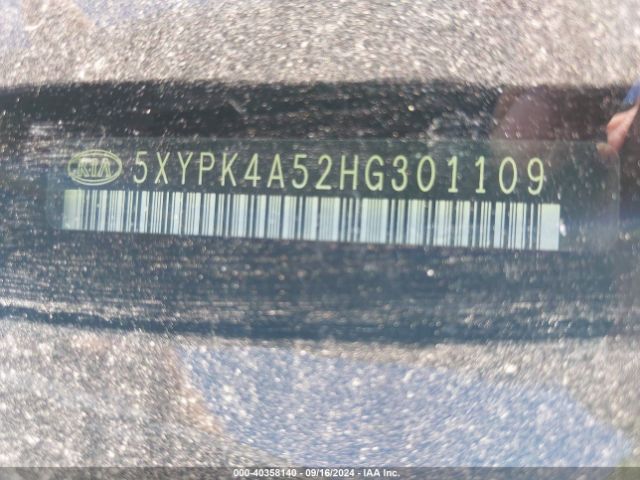 5XYPK4A52HG301109 KIA Sorento 3.3l Sxl