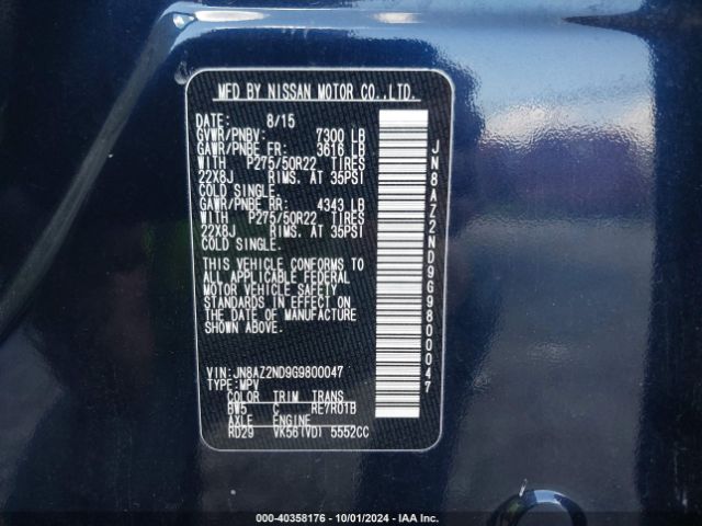 JN8AZ2ND9G9800047 Infiniti QX80