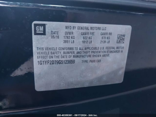 1G1YF2D79G5123659 Chevrolet CORVETTE STINGRAY