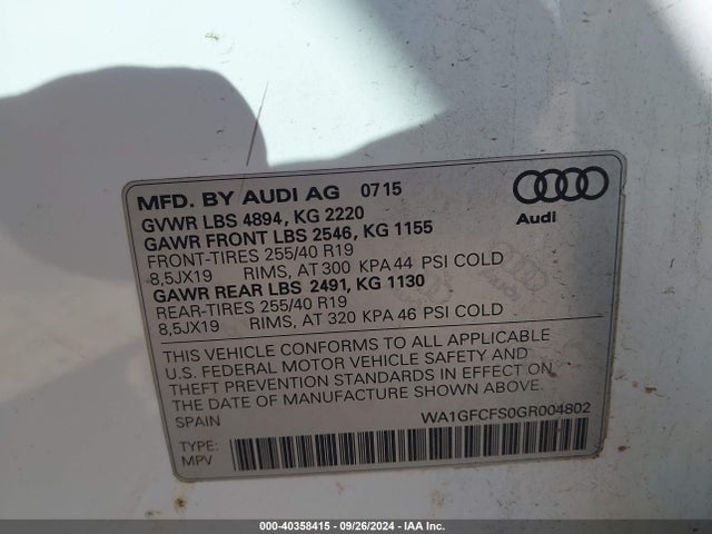 WA1GFCFS0GR004802 Audi Q3 2.0t Premium Plus