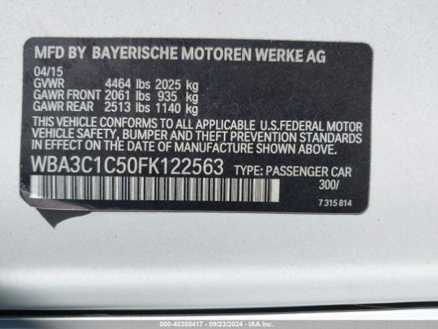WBA3C1C50FK122563 BMW 328I