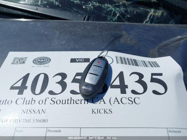 3N1CP5BV3ML536080 Nissan Kicks S Xtronic Cvt