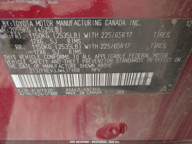 Toyota RAV4 LE 2018 2T3ZFREV3JW437468 Image 9