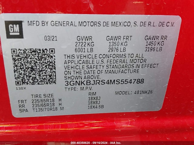 Chevrolet Blazer Awd 3lt 2021 3GNKBJRS4MS554788 Image 9