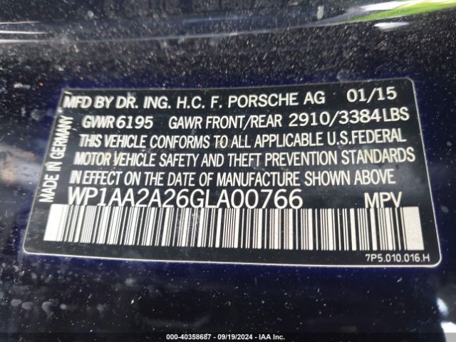 WP1AA2A26GLA00766 Porsche Cayenne