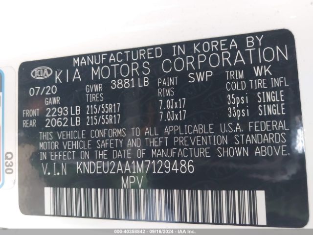 KNDEU2AA1M7129486 KIA SELTOS S