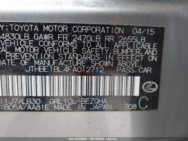 JTHBE1BL4FA012712 Lexus GS 350