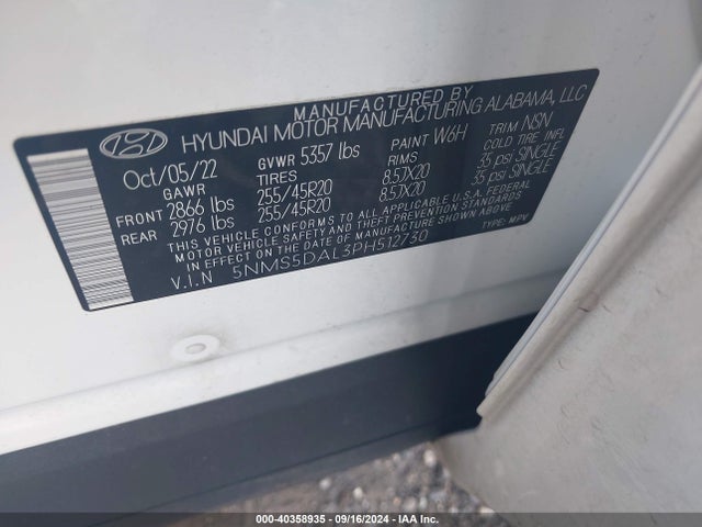 Hyundai Santa Fe Calligraphy 2023 5NMS5DAL3PH512730 Image 9
