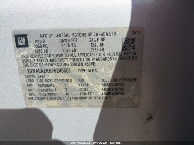 2GNALAEK6F6245601 Chevrolet EQUINOX LS