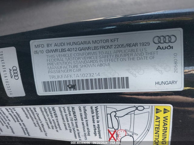2010 AUDI TT TRUKFAFK1A1023214 Photo 8