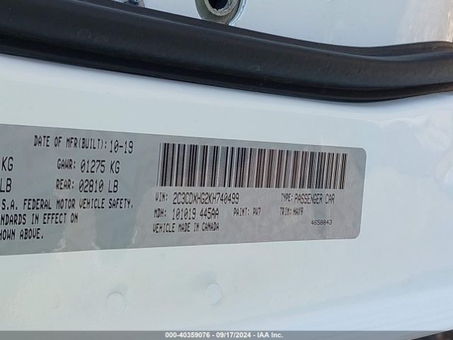 2C3CDXHG2KH740499 Dodge Charger Gt Rwd