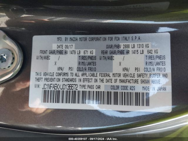JC1NFAEKXJ0136672 Fiat 124 Spider Classica