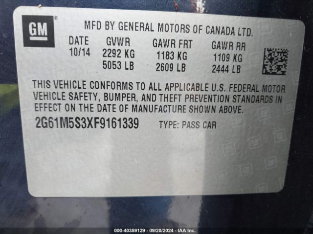 2G61M5S3XF9161339 Cadillac XTS LUXURY